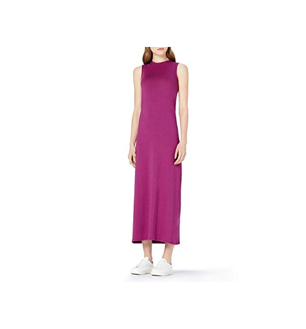 Moda Marca Amazon - MERAKI Vestido Maxi Slim Fit de Algodón Mujer, Morado