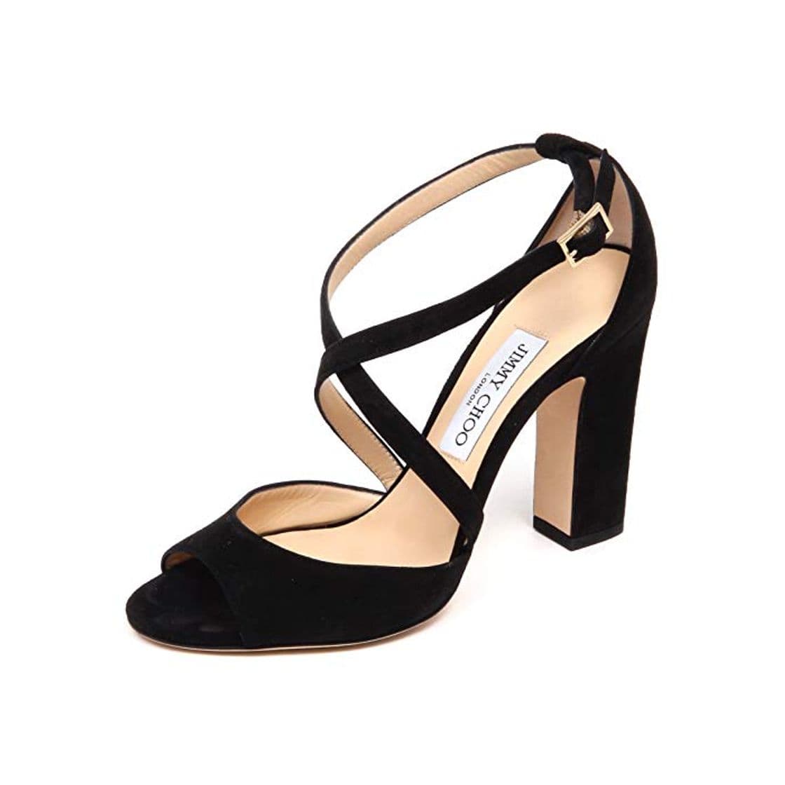 Moda F0850 Sandalo Donna Black JIMMY CHOO Carrie Scarpe Suede Sandal Shoe Woman