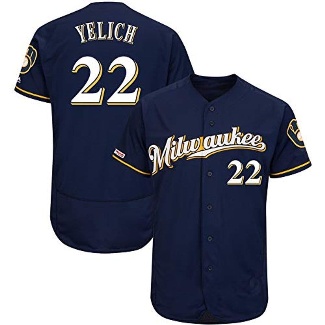 Product LIANGJK Brewer Milwaukee Brewers 22# Yelich Ropa de béisbol para Hombres y Mujeres