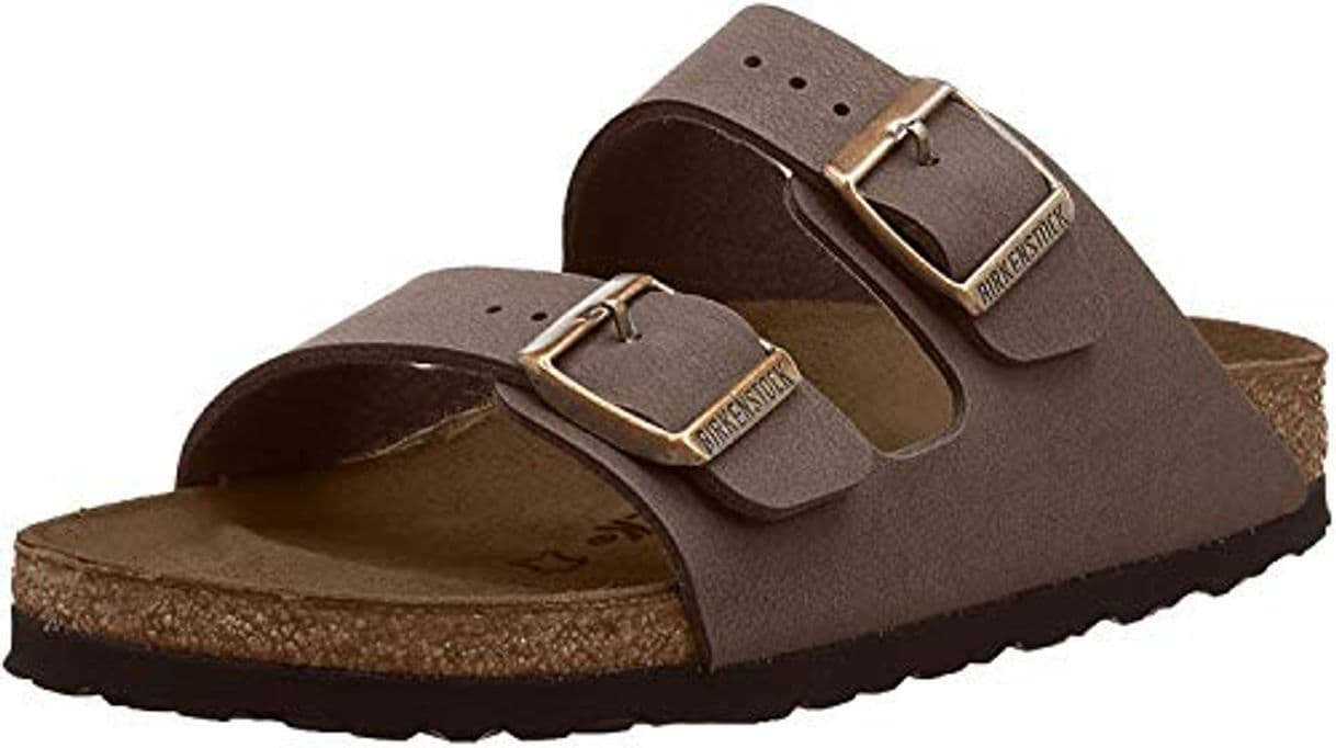 Moda Birkenstock Arizona Birko-Flor Nubuck, Sandalias de Punta Descubierta Unisex Adulto, Marrón