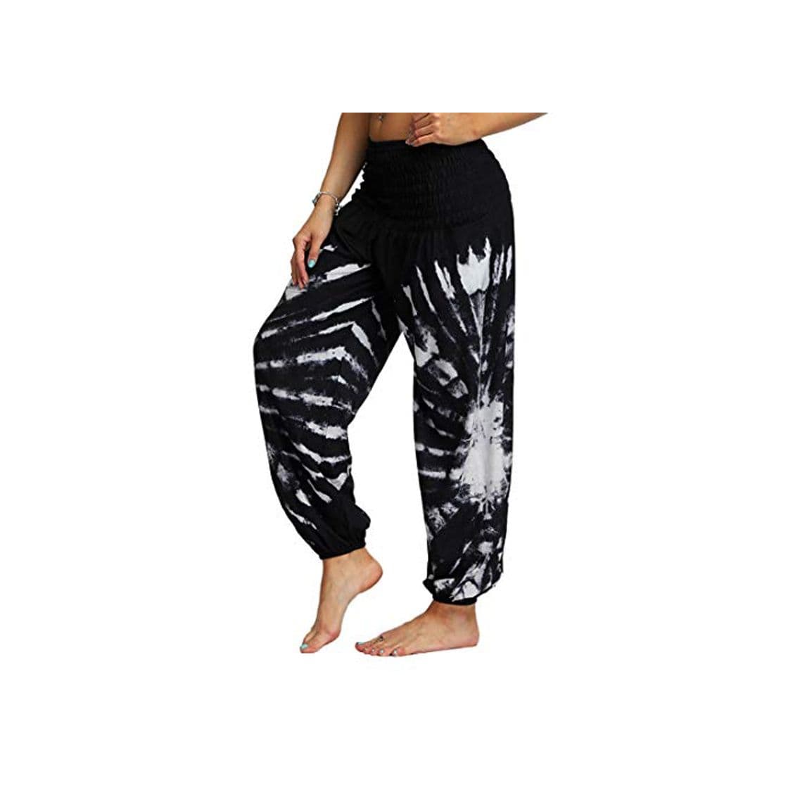 Fashion Loozykit - Pantalones bombachos ligeros para mujer