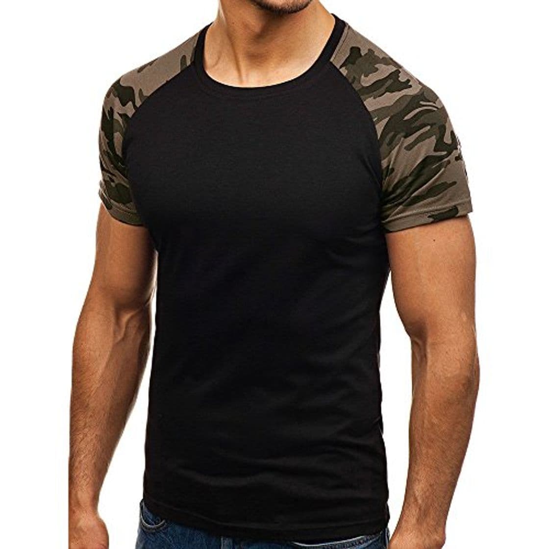 Fashion Reooly Camiseta de Manga Corta Casual de Corte Ajustado para Hombre Camiseta