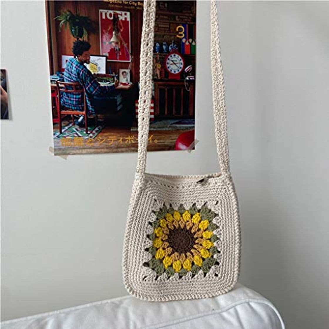 Moda RK-HYTQWR Bolso de Hombro de Girasol de Moda para Mujer Bolso Cuadrado