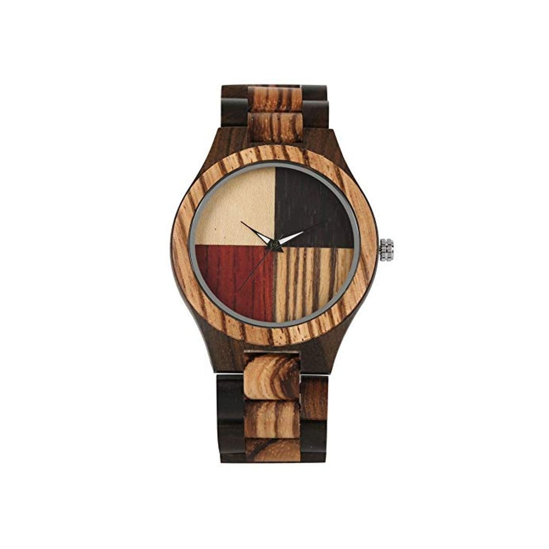 Moda MOLINB Reloj de Madera Reloj de Madera con dial de Empalme de Color Mixto único para Hombres Reloj de Cuarzo con Banda Ajustable de Madera Completa para Hombres Top Masculino Relogio masculi