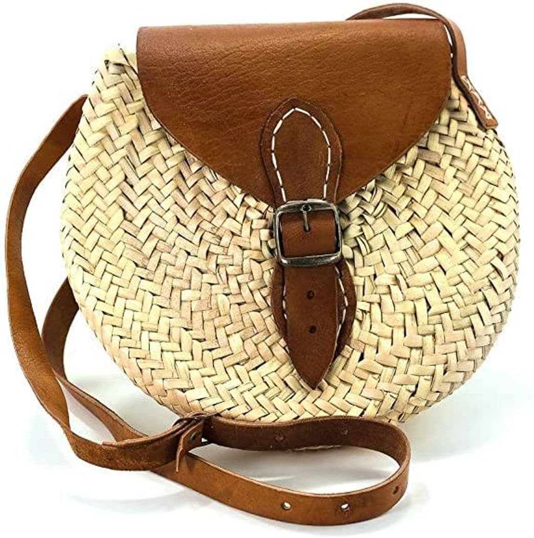 Moda Bolso de mimbre y cuero