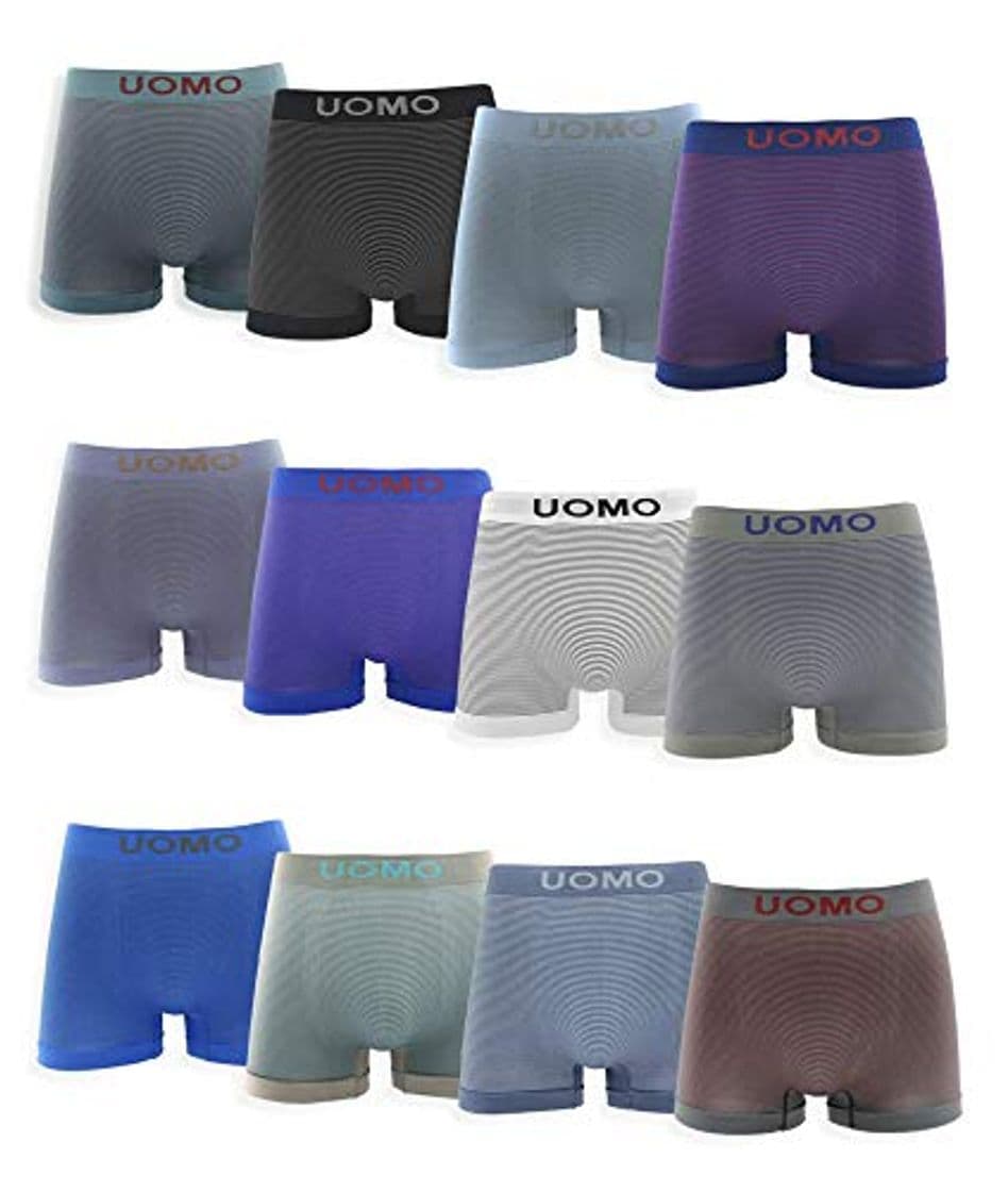 Moda Channo Calzoncillos Boxer de Licra sin Costuras con Rayas