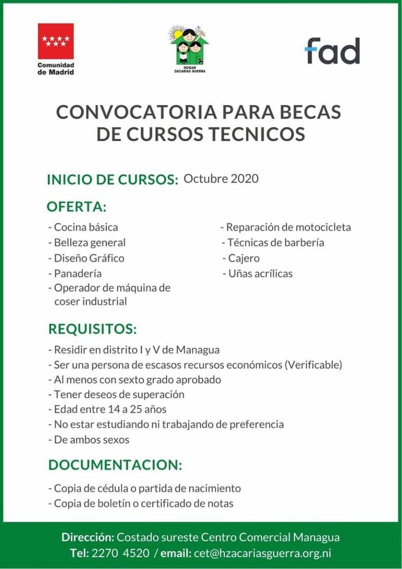 Moda Becas de cursos técnicos