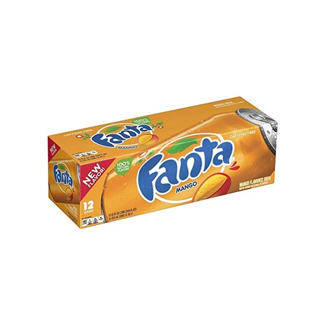 Producto Fanta Refresco con Gas, Sabor Mango - Paquete de 12 x 355