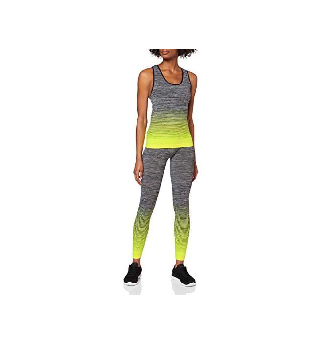 Producto FM London Vest Top and Leggings Conjunto Ropa Deportiva, Amarillo