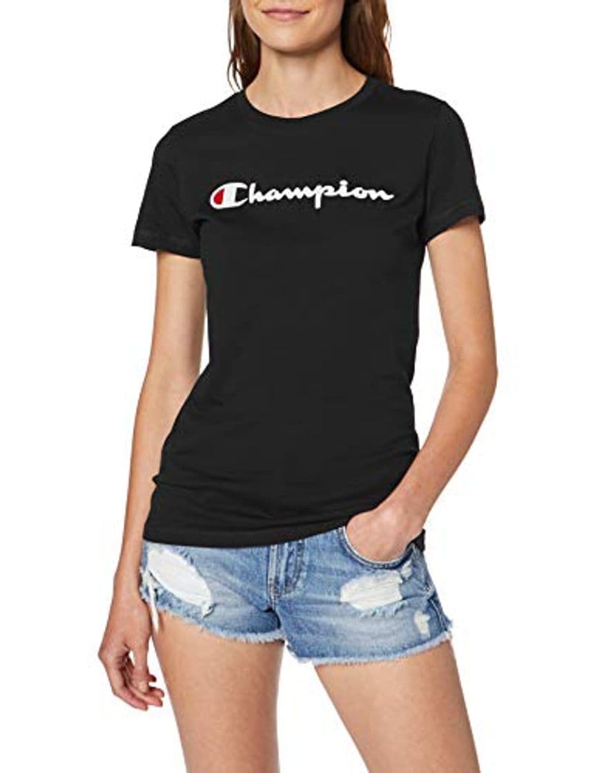 Product Champion Classic Logo para Mujer Camiseta, Negro