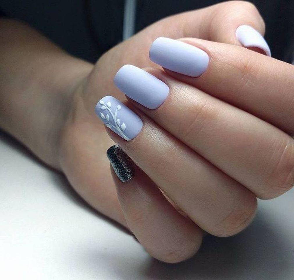 Fashion Inspiração de decoração de unhas esmalte azul claro