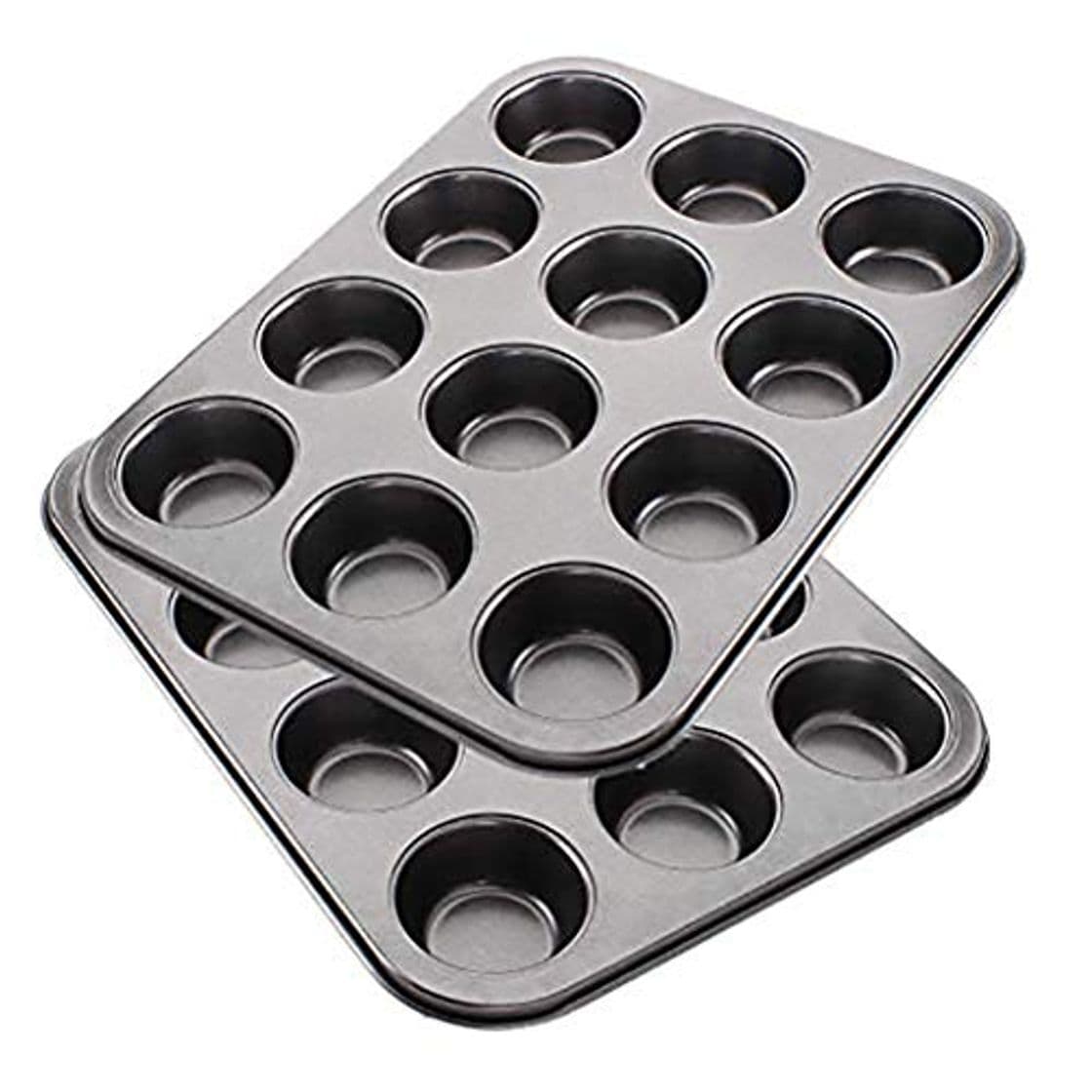 Place EUROXANTY®- Set de 2 Molde para Magdalenas y Muffins, Acero al Carbono