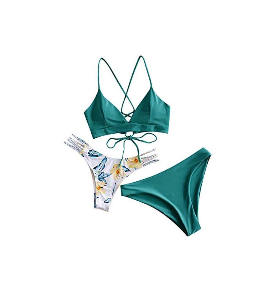 Fashion ZAFUL - Conjunto de bikini para mujer con rejilla