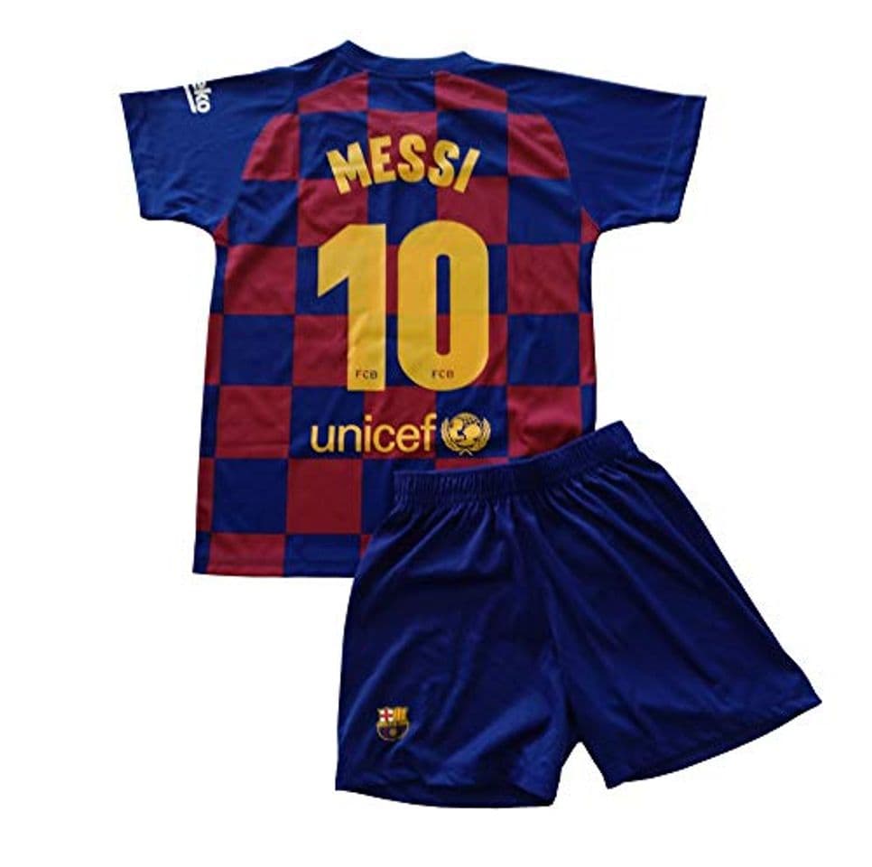 Producto FCB Conjunto Camiseta y Pantalón Primera Equipación Infantil Messi del FC Barcelona