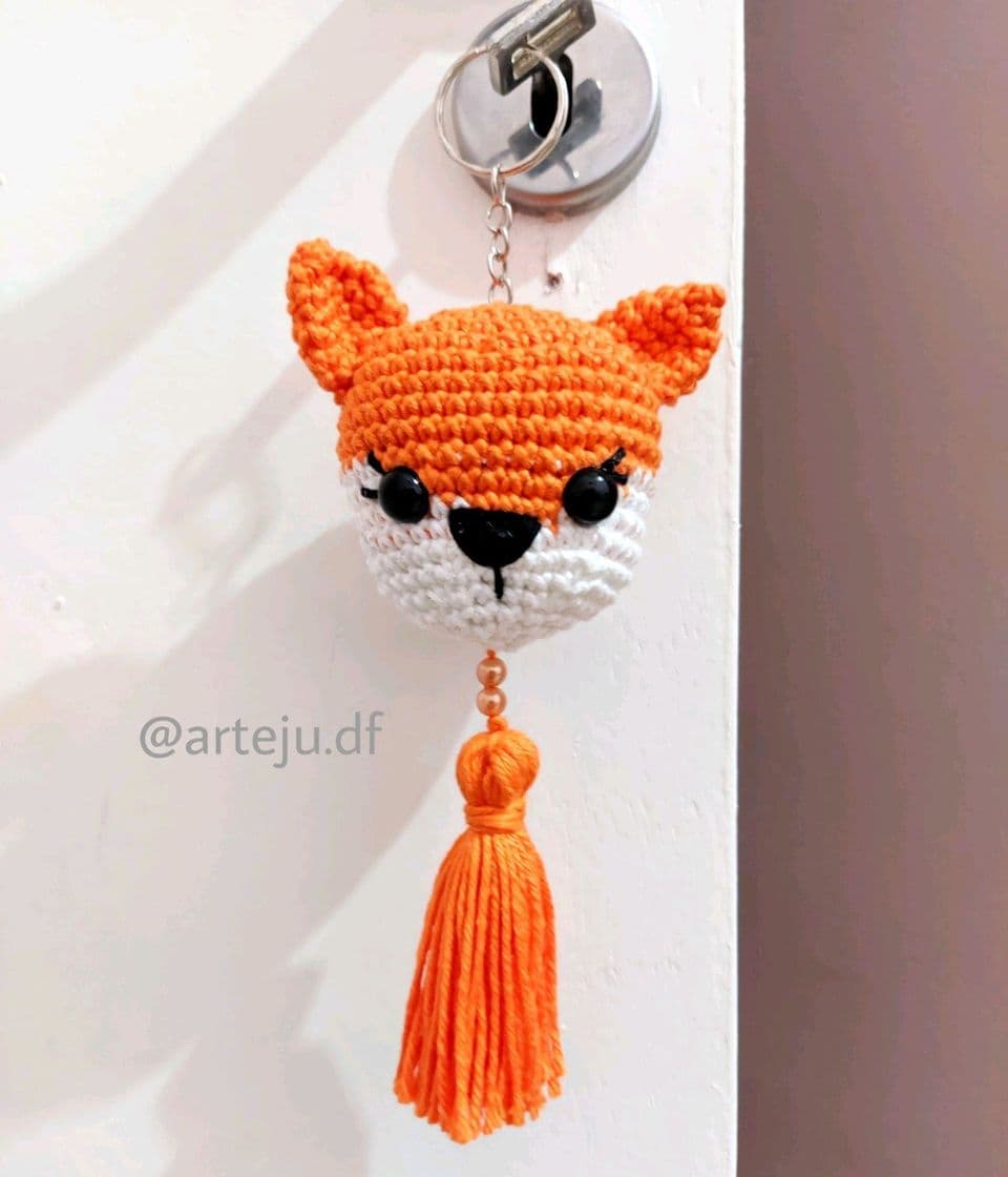 Fashion Chaveiro de raposinha amigurumi