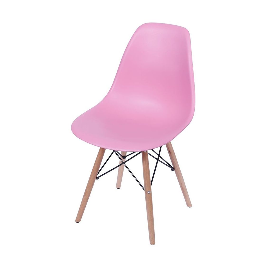 Fashion Cadeira Charles Eames Eiffel DSW - Rosa - Madeira clara