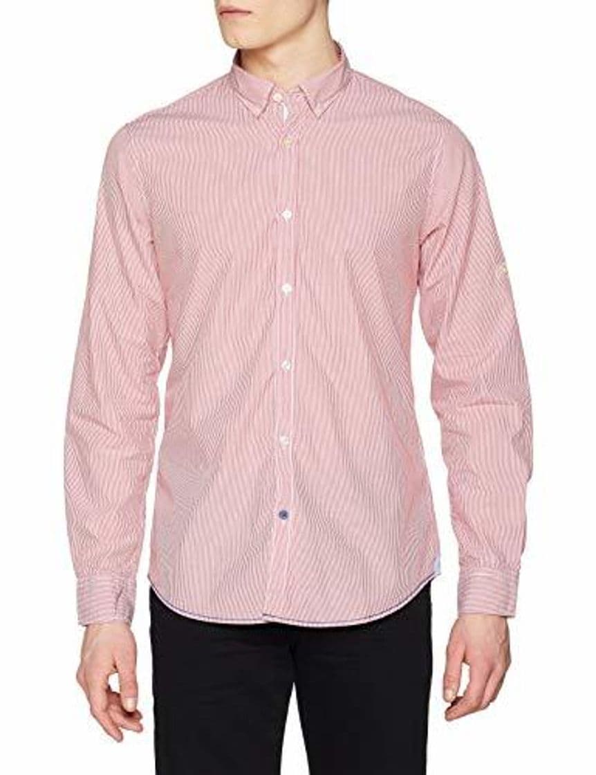 Product Springfield Frq Poplin Stripe Camisa Slim Fit, Rojo