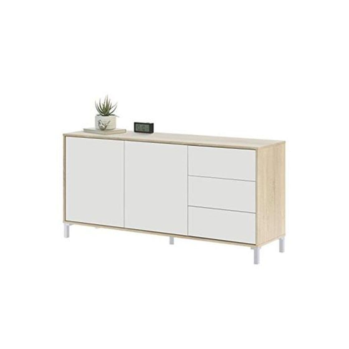 Producto Habitdesign 016623F - Mueble aparador, Modelo Brooklyn, Melamina, Roble Canadian y Blanco