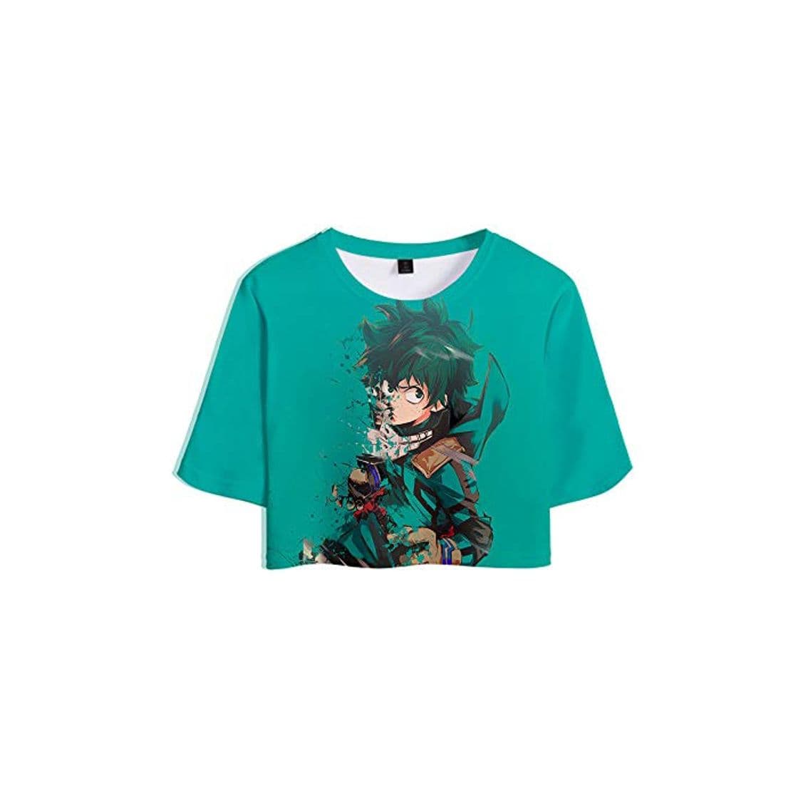 Product ALIDONE My Hero Academia 3D Impreso Mujeres Crop Tops Camisetas de Manga Corta Casual Midriff D Style S