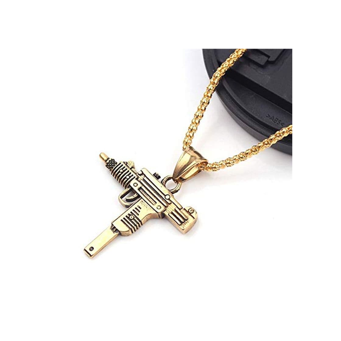 Fashion MZYSM Charm Pistol Uzi Gun Shaped Pendant Punk Tommy Gun Army Style Collar de Cadena Masculina para Hombres Corrente Masculina Joyas Regalos