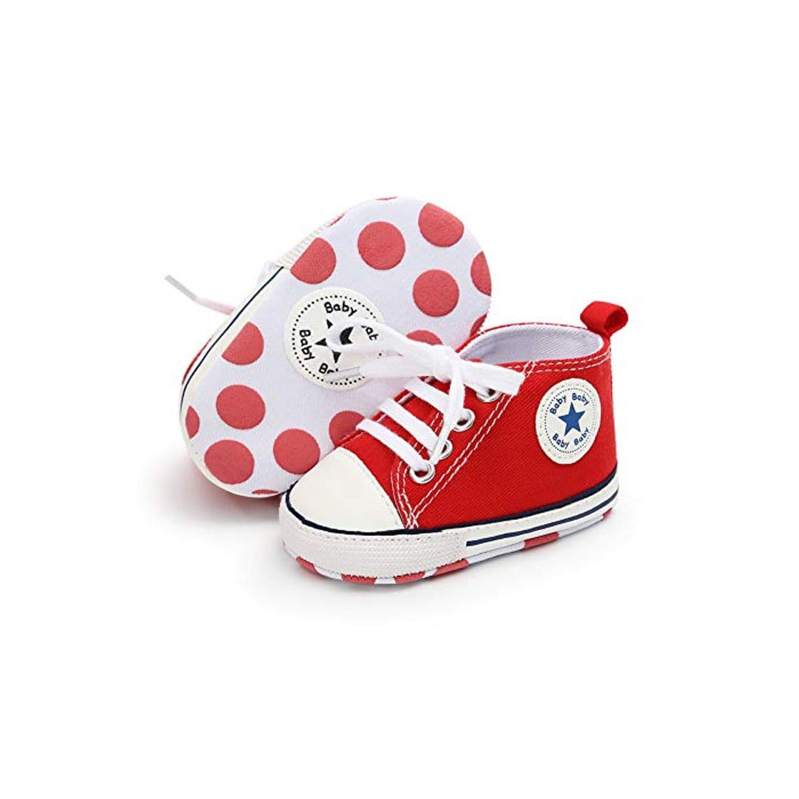 Moda Babycute - Zapatillas de lona para bebé con suela suave y cordones