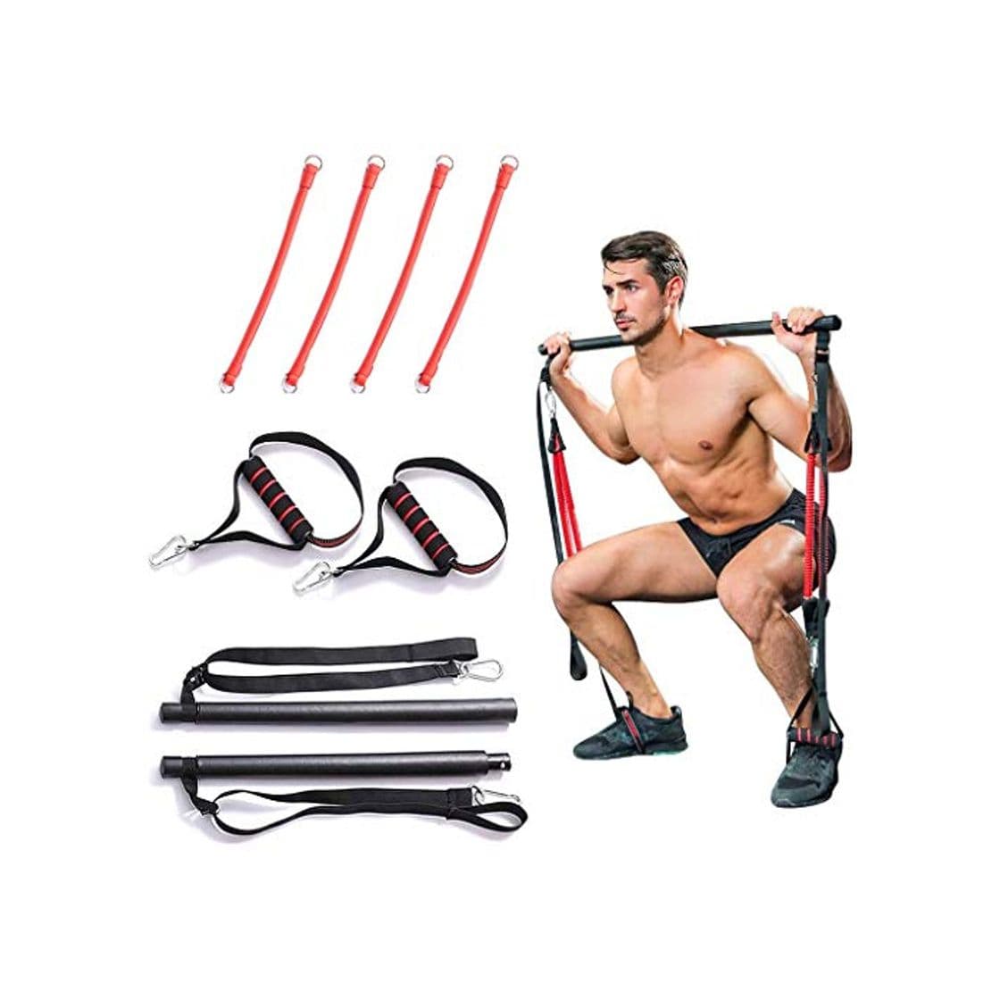 Producto Equipo de entrenamiento Entrenamiento bandas de resistencia casero portable de aptitud de la gimnasia Pilates Barra de todo el sistema de construcción cuerpo Equipo de material de formación del ejerci