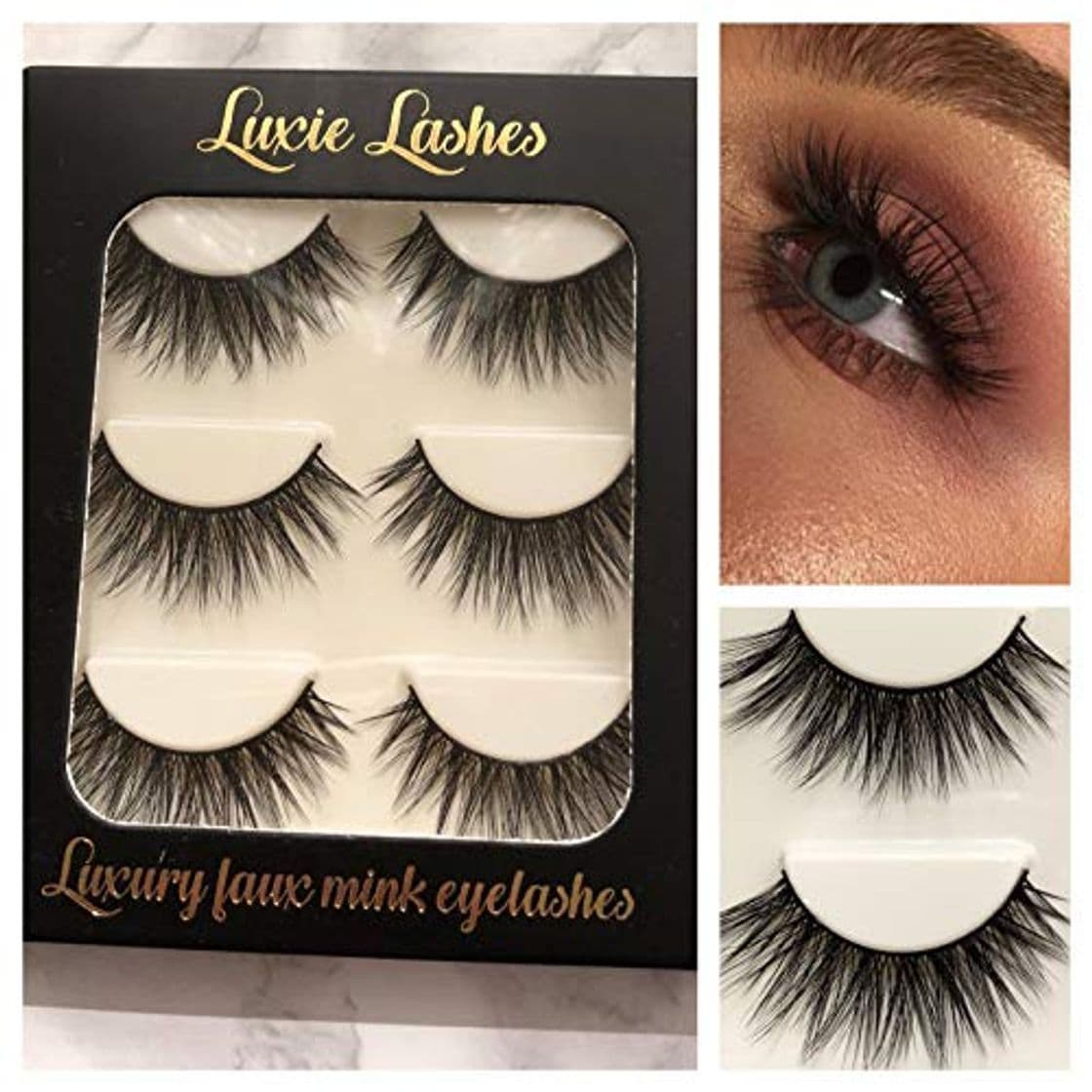 Producto LUXIE LASHES 3D Luxury Fluffy Faux Mink Tira natural Fake pestañas largas