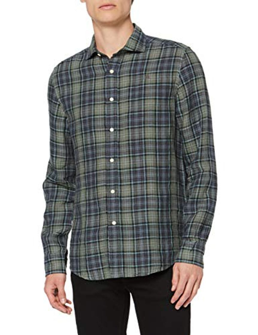 Moda Scalpers Sort K Shirt Camisa Casual, Verde