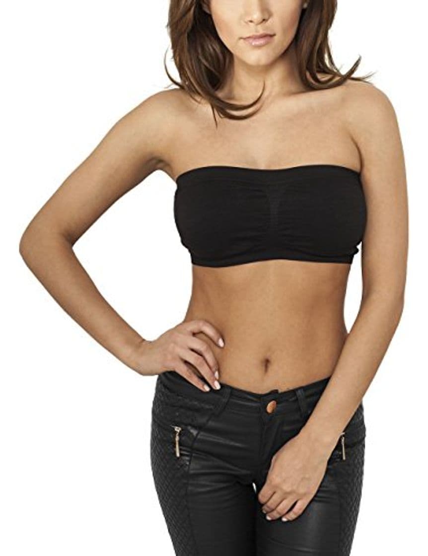 Moda Urban Classics Ladies Pads Bandeau Top, Negro, Tamaño del Fabricante