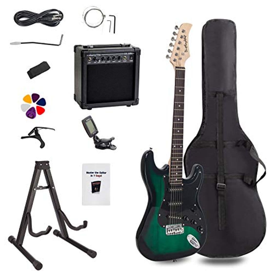 Product Display4top Kit de guitarra eléctrica Amplificador de 20 vatios, soporte de guitarra,