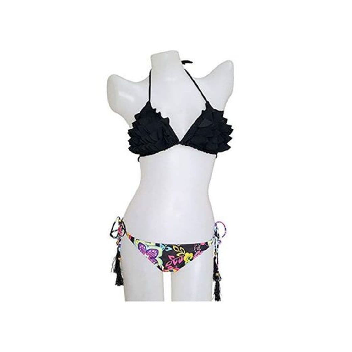 Fashion SUIWO Halter de las mujeres del bikiní del traje de baño de Split 2 piezas tankini traje de baño traje de baño de las señoras de la parte inferior rizado lazos laterales baño bikini triángulo top bras