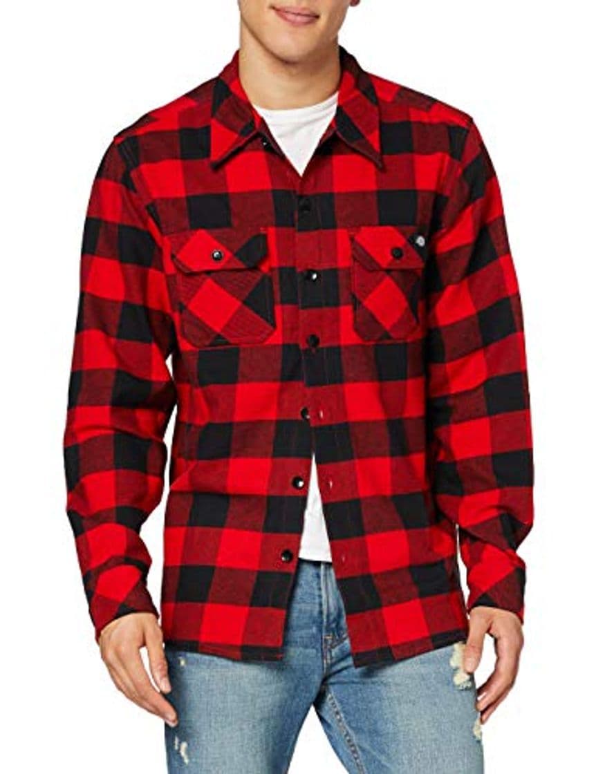 Fashion Dickies Sacramento Relaxed Long Sleeve Shirt Camisa, Rojo