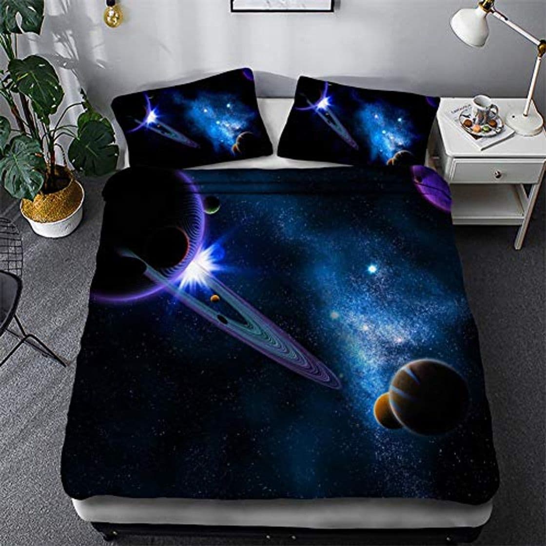 Product Timiany Ropa De Cama 3D Galaxy Microfibra Edredón 155 × 200 Juego