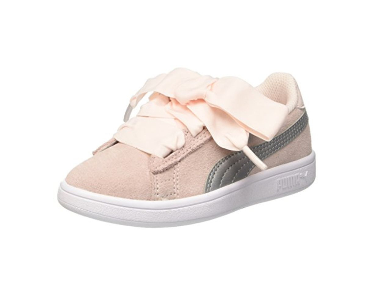 Moda Puma Smash V2 Ribbon AC PS, Zapatillas Unisex Niños, Rosa