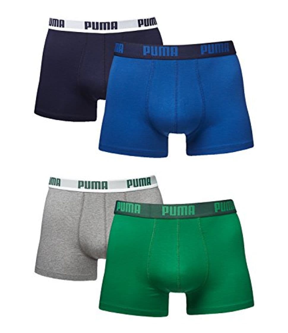 Fashion Calzoncillos Puma para hombre Boxer Basic, pack con 4 unidades en diferentes colores,