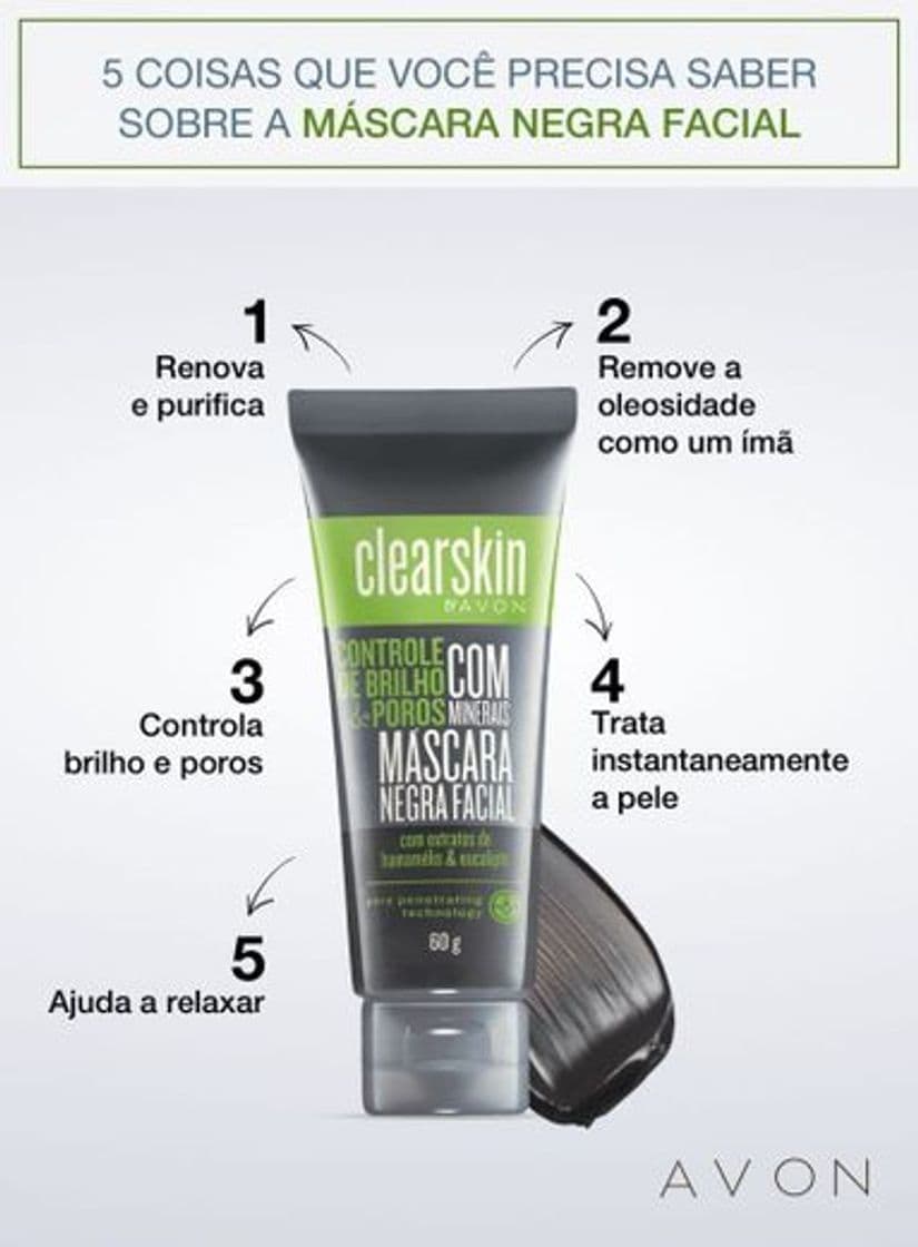 Moda Máscara Facial Negra com Carvão Clearskin - 60g

