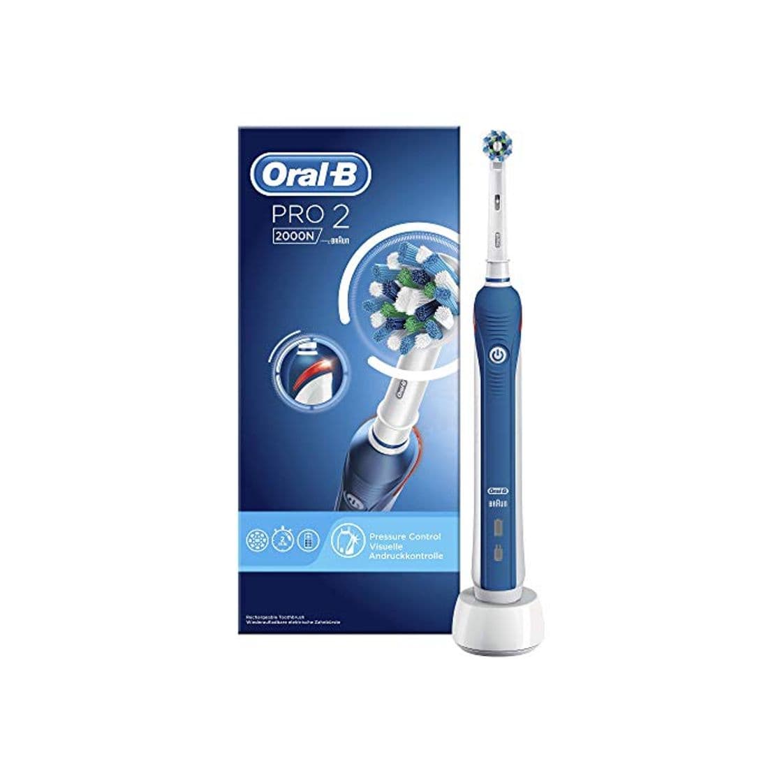 Beauty Oral-B PRO 2 2000N CrossAction - Cepillo Eléctrico Recargable con Tecnología de