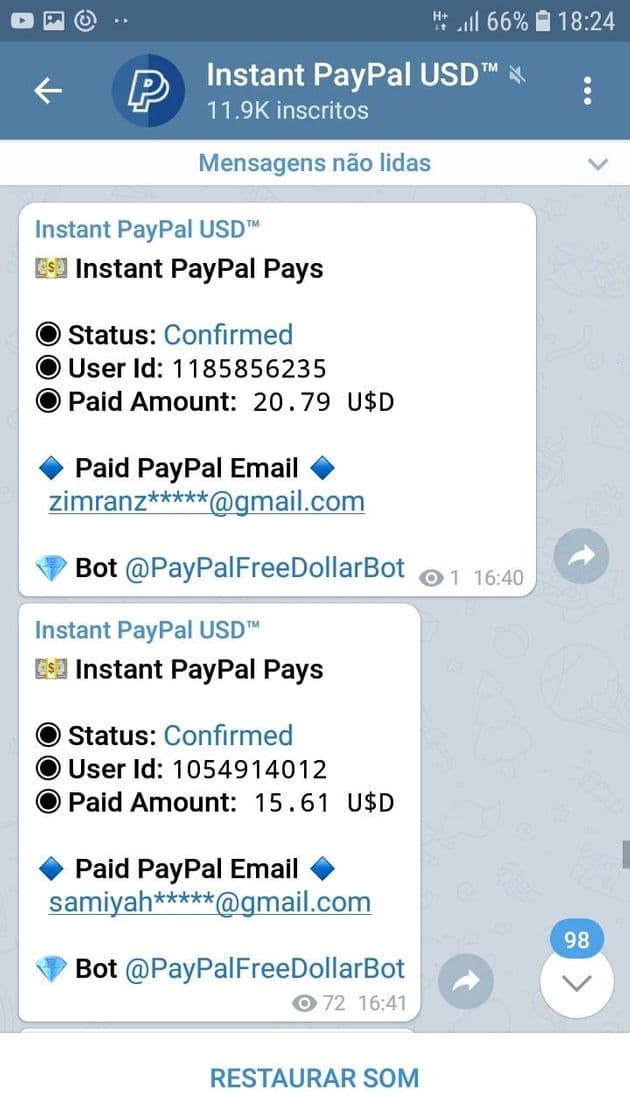 Moda PAYPAL COM TELEGRAN PARCERIA DE GANHA DINHEIRO RAPIDO SO CLK