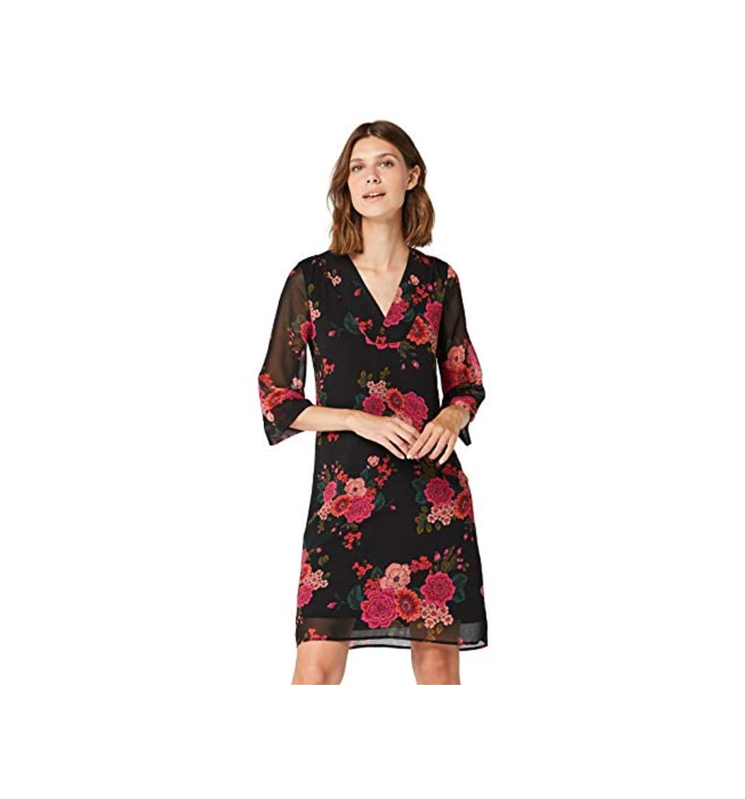 Producto Marca Amazon - TRUTH & FABLE Vestido Midi Evasé de Gasa Mujer,