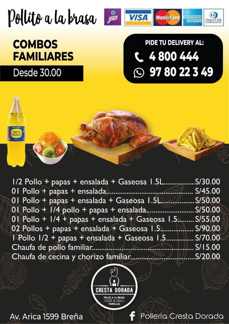 Restaurants Pollería Cresta Dorada Brasa Fusión