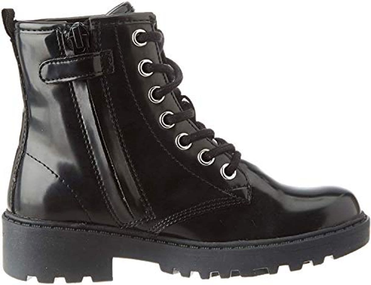 Fashion Geox J Casey K, Botas Militar para Niñas, Negro