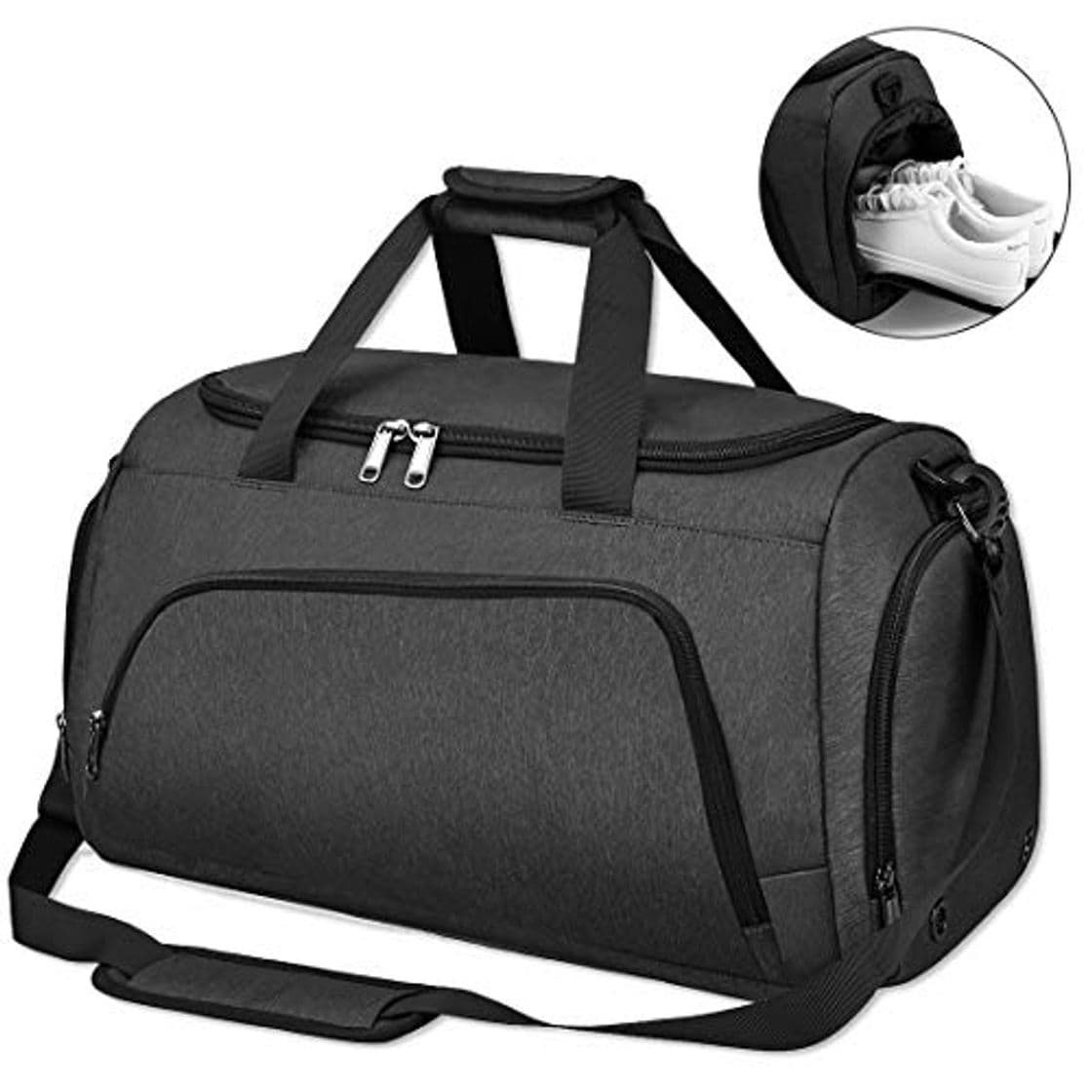 Product NUBILY Bolsa de Deporte Bolsa Gimnasio de Viaje con Compartimento para Zapatos Impermeable Bolsos Deportivos Mujer de Grande 40L para Hombre y Mujer Negro