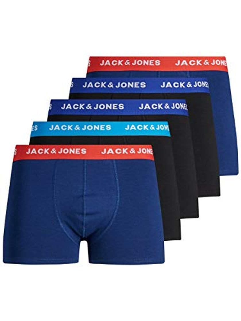 Moda JACK & JONES JacLee Trunks 5 Pack Bóxer, Azul