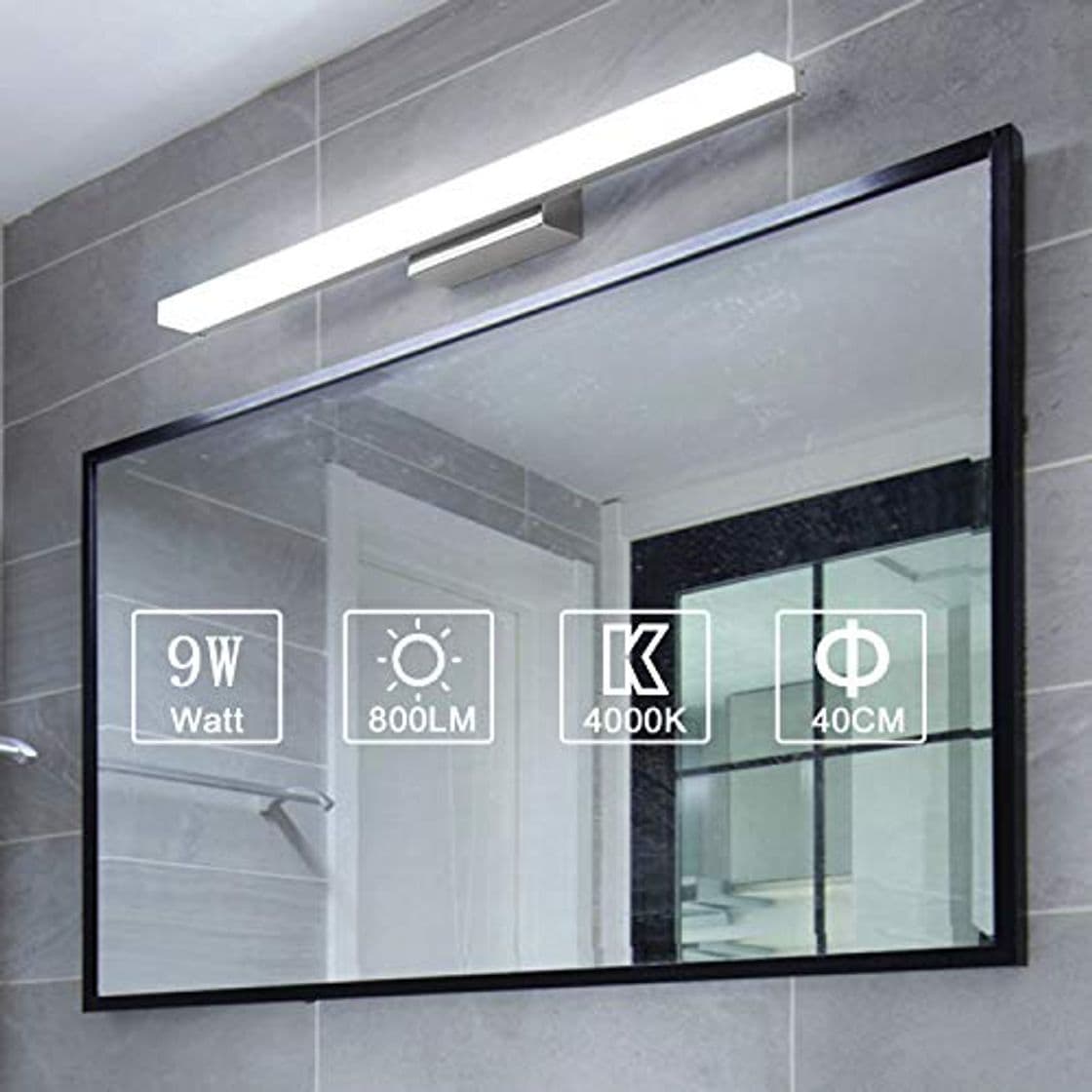 Producto Yafido Aplique Espejo Baño Interior LED 40CM luz Baño Lámpara de Pared