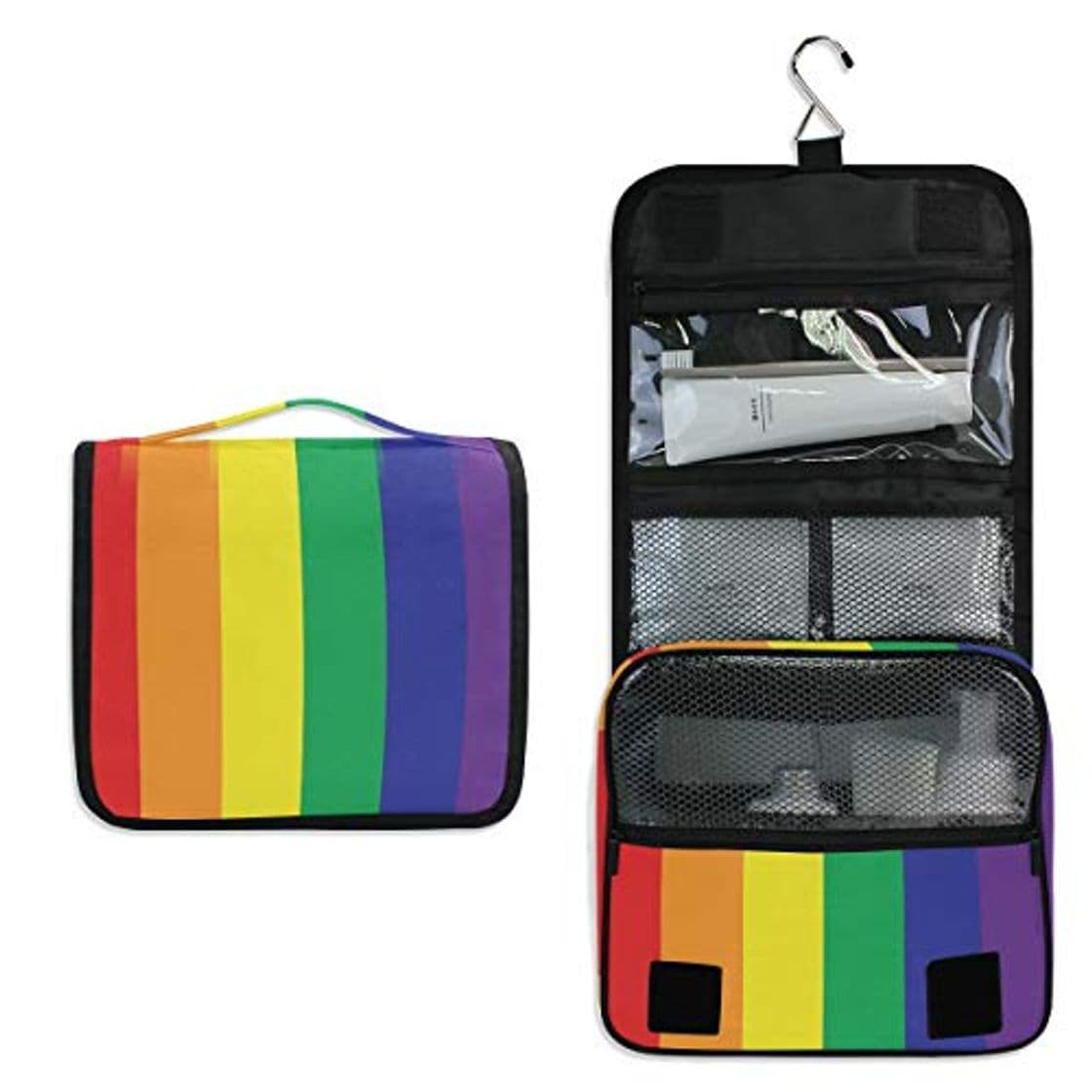 Moda Funnyy LGBT Pride Rainbow Bolsa de aseo para colgar