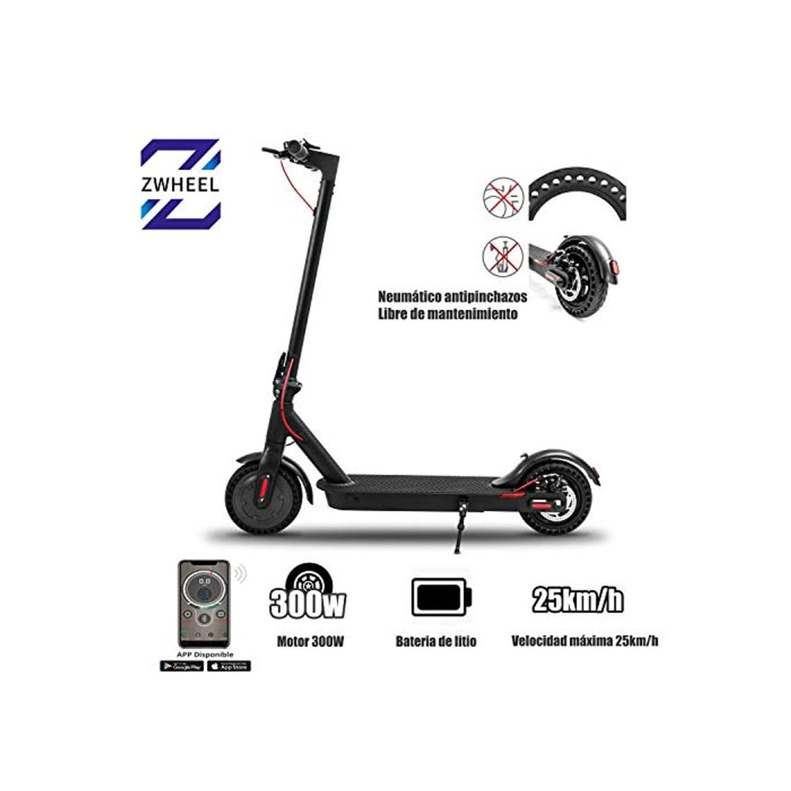 Product ZWheel Patinete Eléctrico E9 Basic ZLion 25 km/h 300W Motor Patinete eléctrico