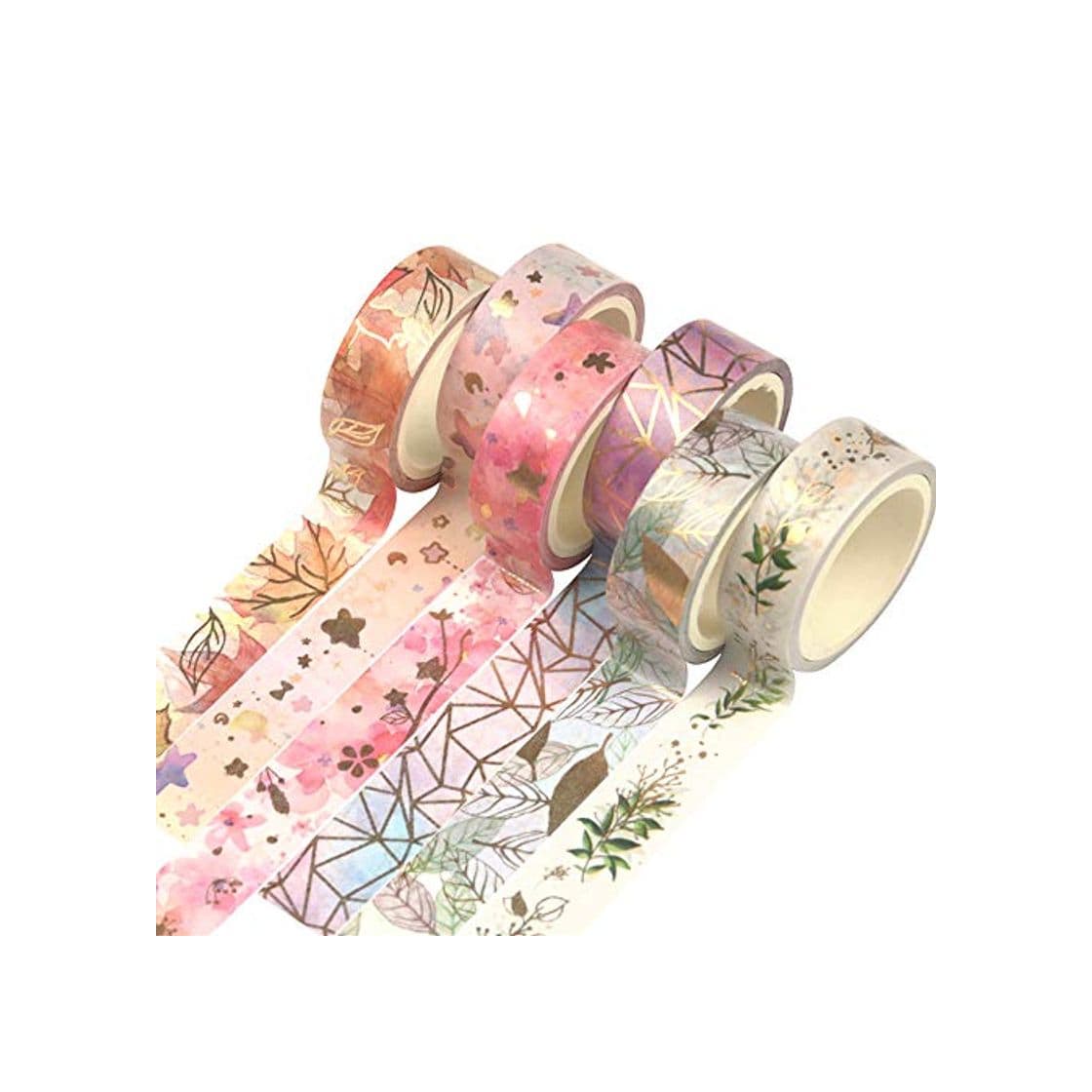 Product Yubbaex Washi Tape Set cinta adhesiva decorativa Washi Glitter Adhesivo de Cinta Decorativa para DIY Crafts Scrapbooking 6 Rollos x 15MM De ancho