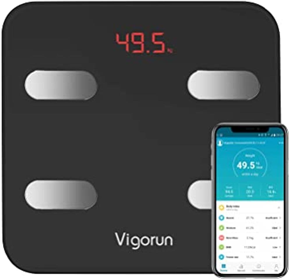 Moda Vigorun Báscula de Baño, Digital Báscula Grasa Corporal,