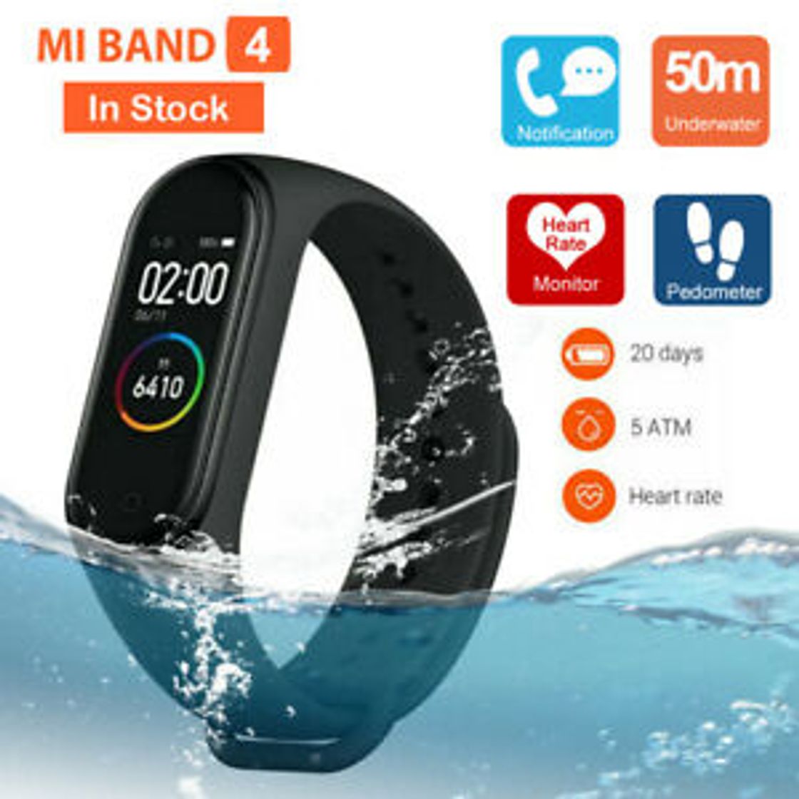 Moda Xiaomi Band 4 Pulsera de Fitness Inteligente Monitor 