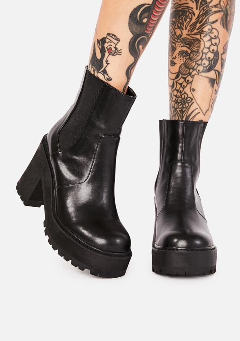 Fashion Delia's Smooth Vegan Leather Platform Boots